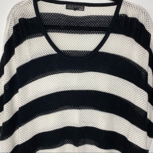 Rag & Bone Open Knit Stripe Scoop Neck Top - Picture 5 of 7